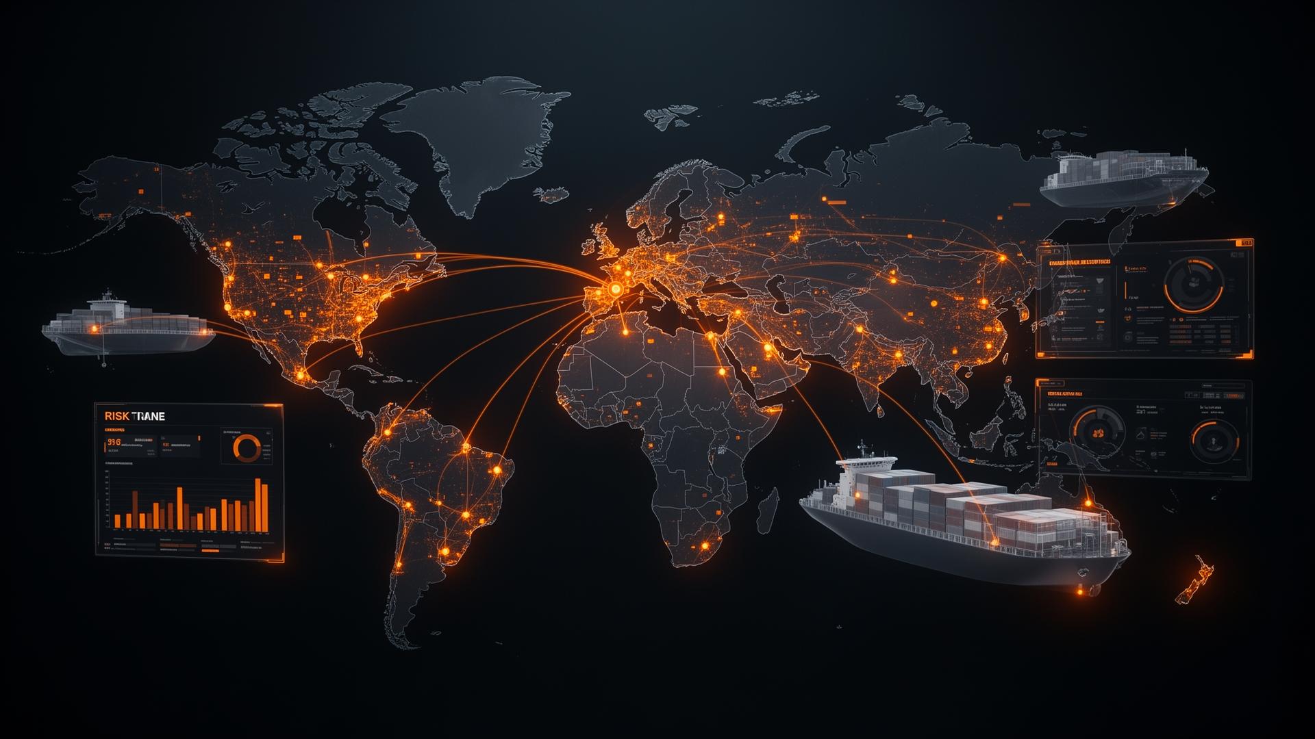 Global trade lanes and risk intelligence visualization